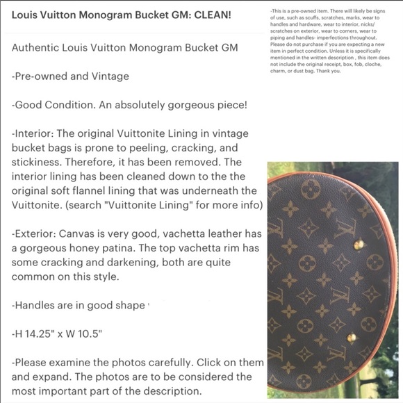 Authentic Vintage Louis Vuitton LV Monogram Bucket GM-CLEAN - Picture 5 of 8